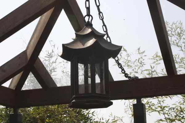 Außen Hängelampe Pagodendach mit Kette
