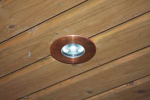 Kupfer Einbaustrahler außen Deckeneinbau, Breite: 88mm, 12 Volt