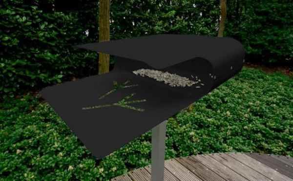 black modern Bird house