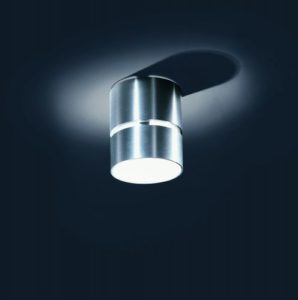 Decken Anbau Außenleuchte Aluminium gebürstet rund IP44 out