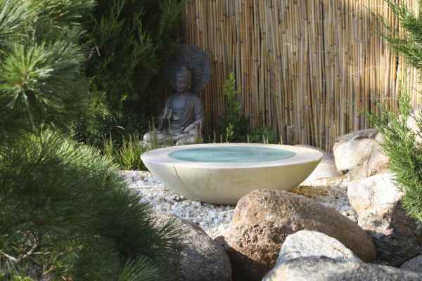 Keramik Brunnenschale für Außen Wasserlauf in mediterranen