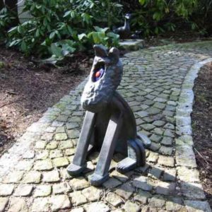 Hundeskulpturen aus Kupfer für Außen
