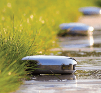 kleine Wegrandleuchte|Wasserbecken dezent beleuchten|Mini Weg + Gartenleuchten mit verschiedenen Lichtaustritten|Nickel