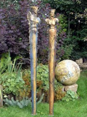 Königspaar Kunst Skulptur Garten König Königin Kunstliebhaber