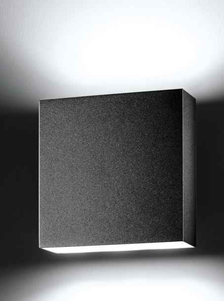 Wandlampe außen schwarz quadratisch- LED für außen