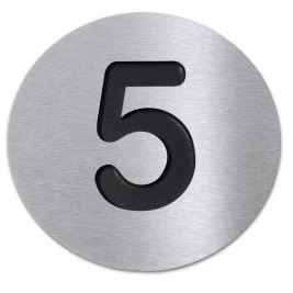 moderne Edelstahl am Hausnummern Beispiel der hausnummer 5