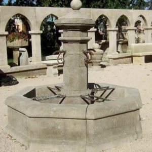 Naturstein Hofbrunnen mit Mittelsäule  und Wasserbecken wie früher Antik