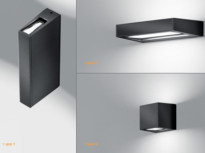 Schlanke Wandleuchten außen. IP44 Gap. Quelle: IP44