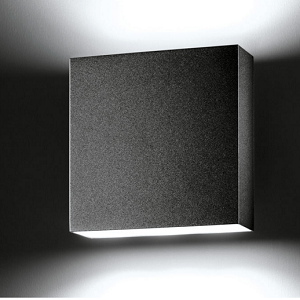 LED Wandlampe außen schwarz quadratisch modern.