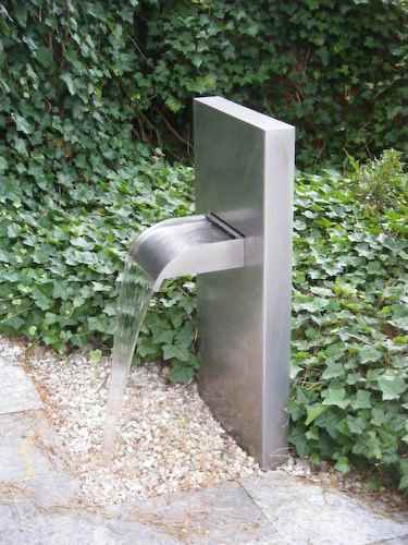 Aussenbecken Wasserfall Wasserwand Aus Edelstahl