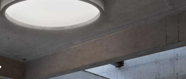 Beton Deckenlampe rund außen Anwendung