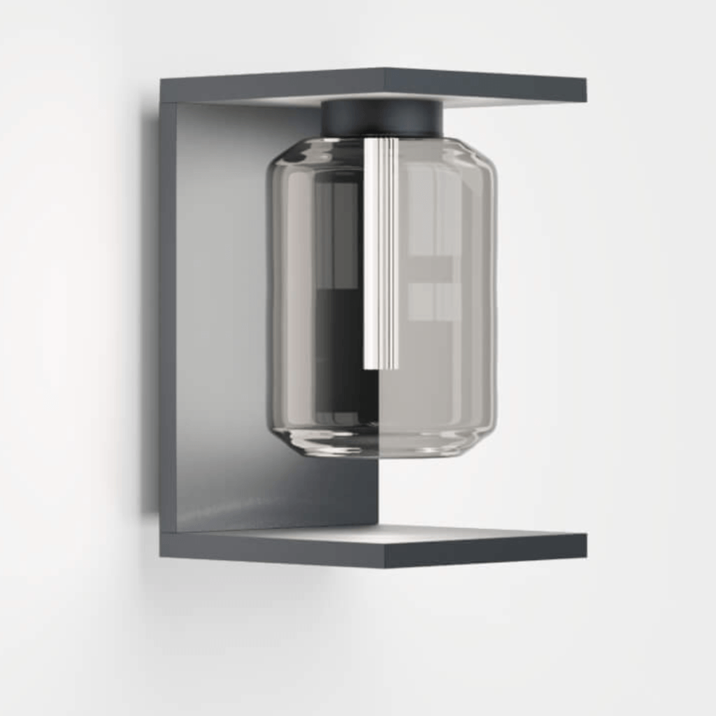 Moderne anthrazit Wandlampe außen mit Glas als stilvoller Blickfang