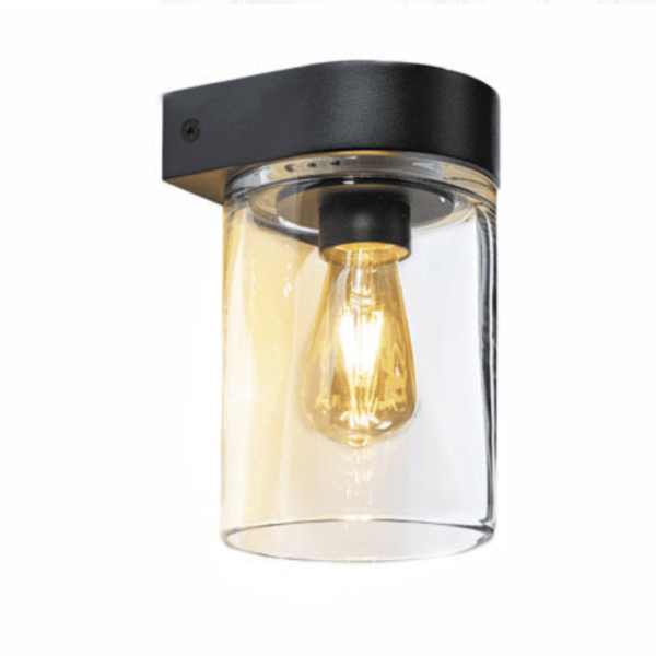 Schwarze Eck Wandleuchte mit Ausleger für eine einladende Beleuchtung