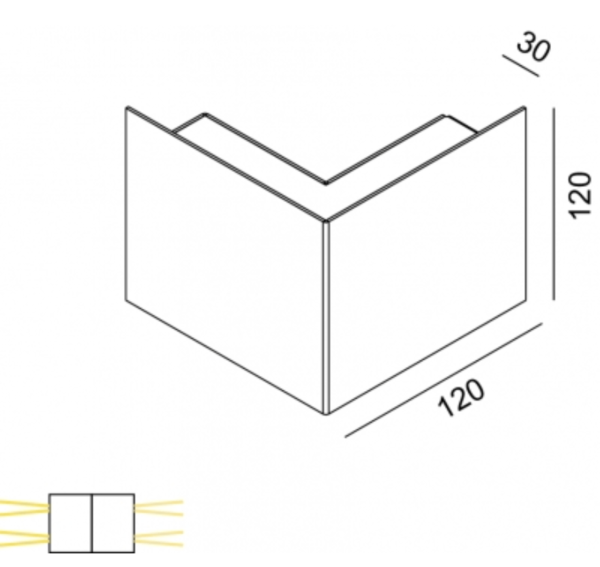Eckleuchte Wandleuchte außen LED Abmessungen