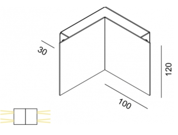 Eckleuchte Wandleuchte außen LED corteen Abmessungen