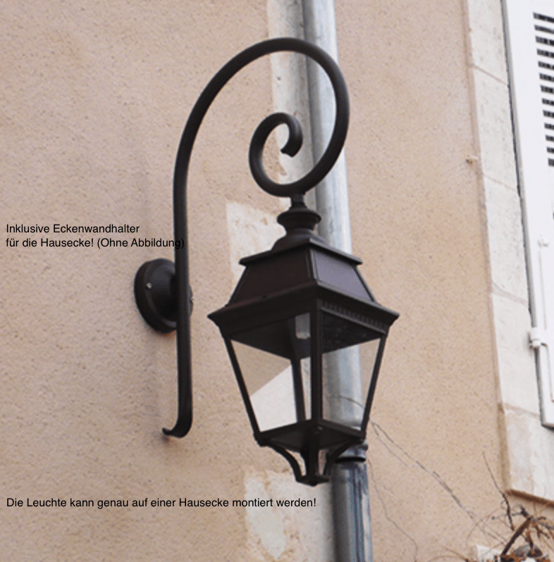 Stilvolle Außenlampe geeignet für Hausecke- ganz klassisch