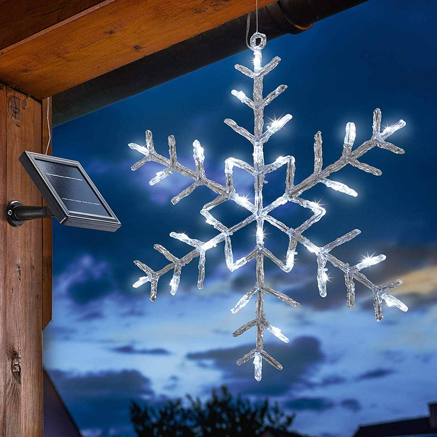 Leuchte Eiskristall außen mit Solar verzaubert Ihre Umgebung