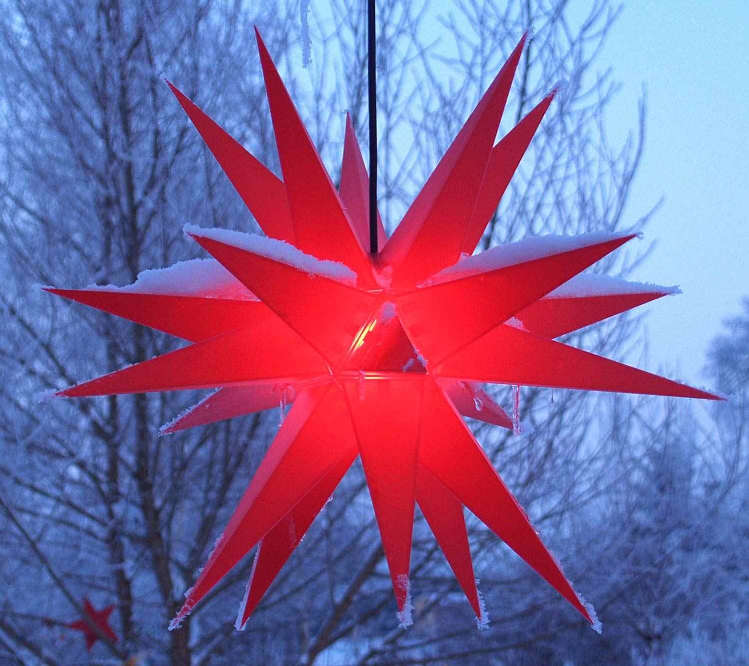 Roter Led Weihnachtsstern Außen Hängend Dekoleuchte