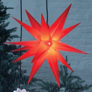 Roter leuchtender Adventsstern für außen