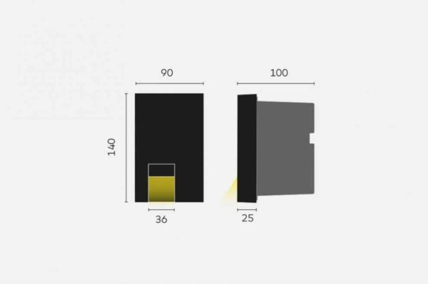 Kleine Design Wandeinbau Orientierungslicht außen schwarz Abmessungen