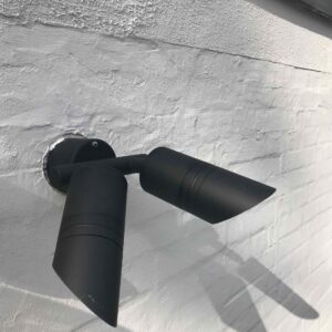 schwarze LED Doppelspot Wandstrahler außen