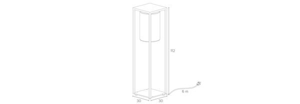 Mobile Terrassenleuchte mit Glas Abmessungen