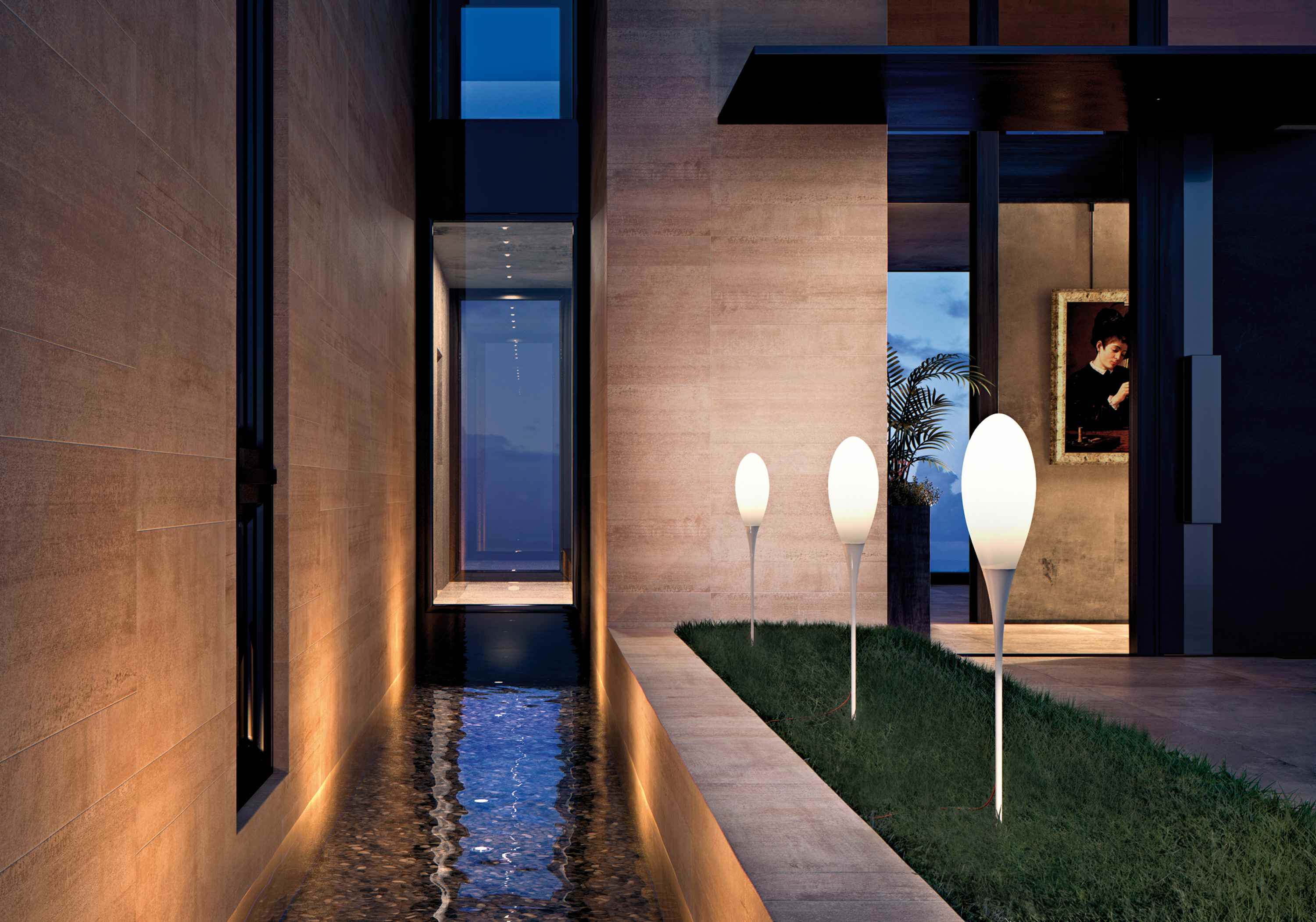 Moderne Außenstehleuchten zum stecken in Formv on Blütenknospen