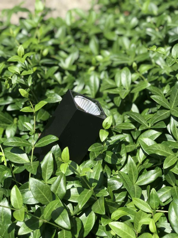 LED Gartenstrahler in Hecke