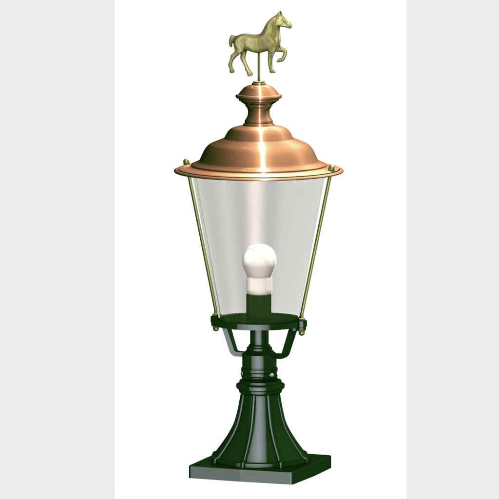 Pferdestall Sockellaterne außen mit Kupferdach| Gartenleuchten.de
