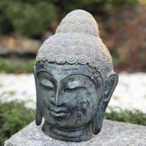Buddhakopf massiv Bronze für aussen