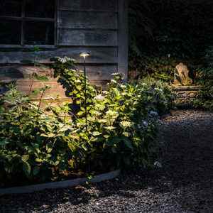 Blendfreie Gartenleuchte mit Erspieß und Stecker