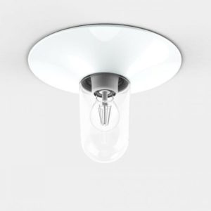 Weiße Deckenlampe für außen mit Glaskuppel