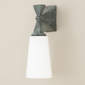 Wandlampe aus grüner Bronze für außen