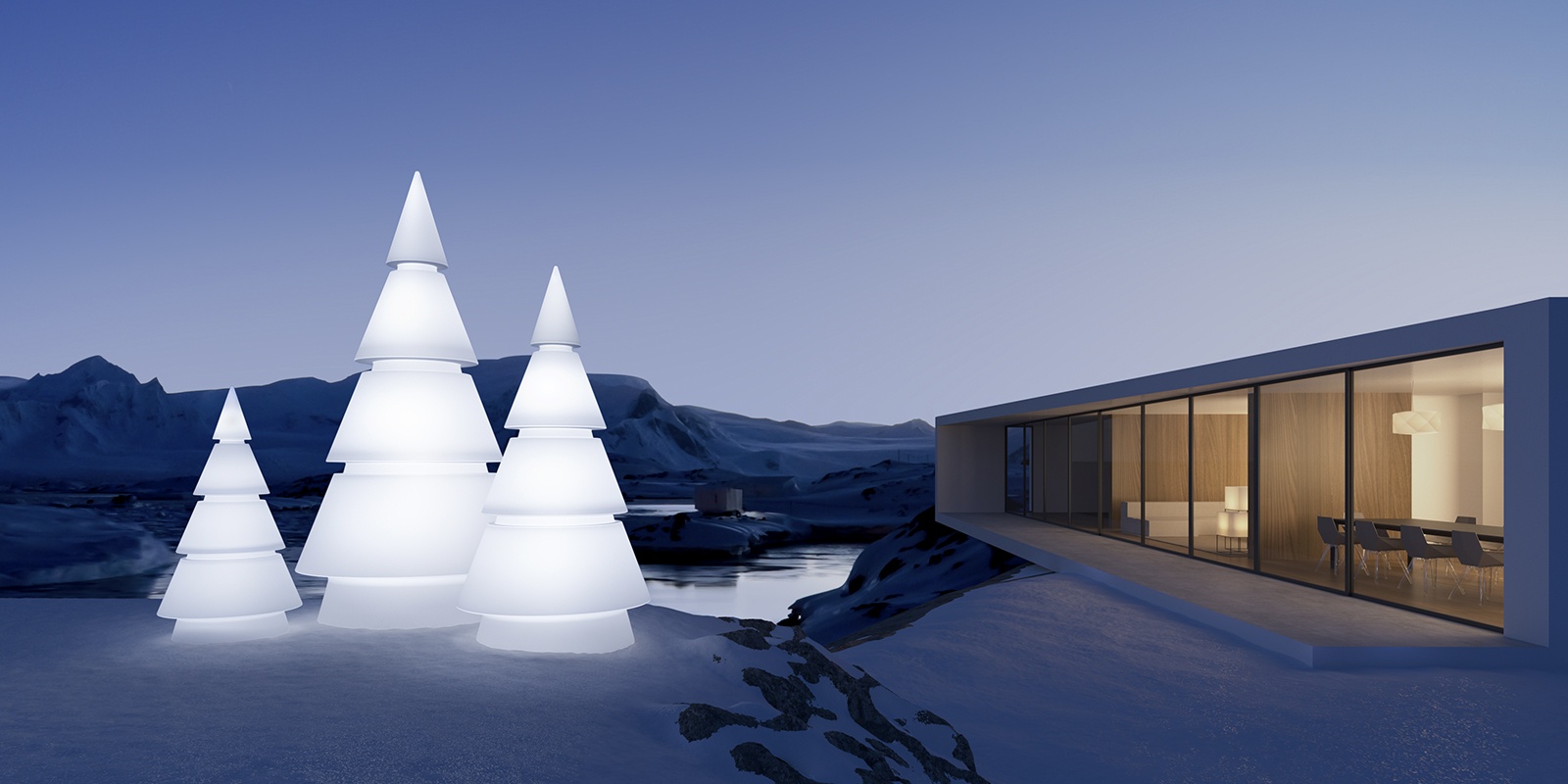 Exklusiver Licht Tannenbaum für außen- er verschönert Haus und Garten