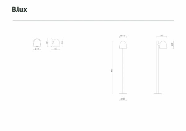 Charmante Wandlampe und Weglampen für außen Abmessungen