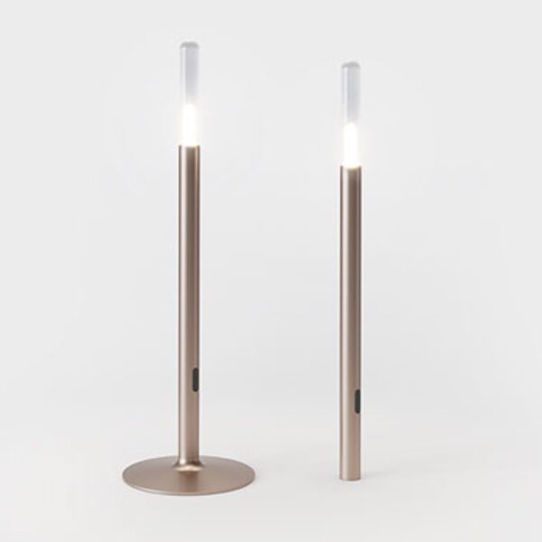 Puristisch moderne Akku Tischleuchte Farbe Bronze