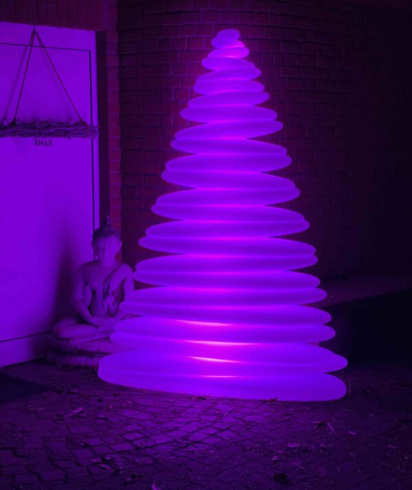 Große farbige außen Weihnachtsbeleuchtung als Tannenbaum mit Akku, RGBW mit Fernbedienung