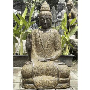 1 Meter große Gartenbuddha Skulptur