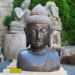 Grosse Buddhakopf Gartenskulptur