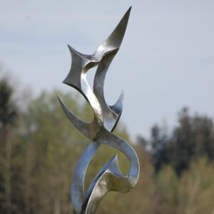 Edelstahl Gartenskulptur Gesamthöhe 200cm