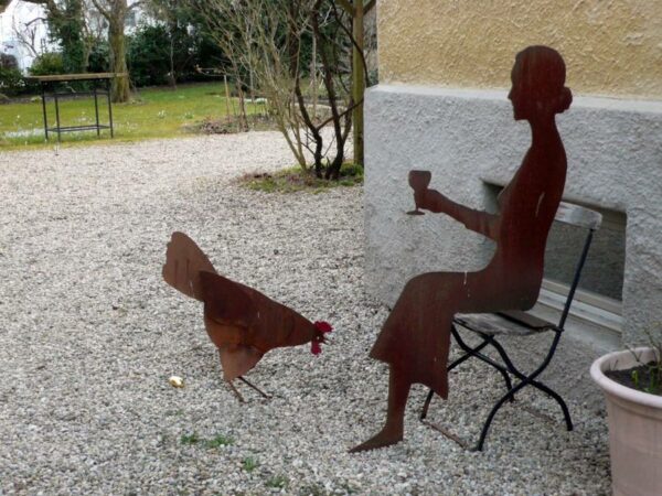 Metallhühner für den Garten