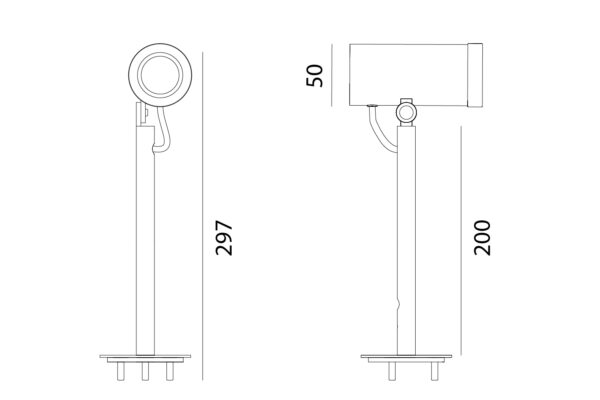 Edelstahl Bodenaufbaustrahler outdoor Maße