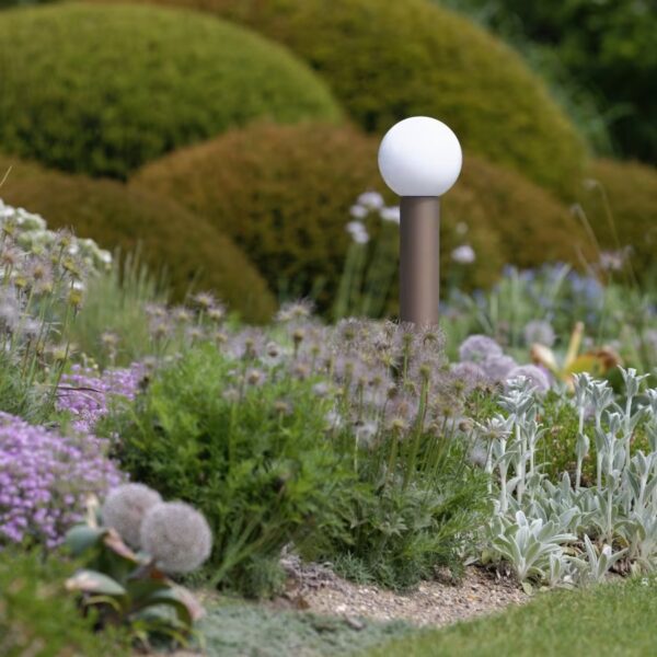 Schöne Gartenleuchte Poller mit Kugel