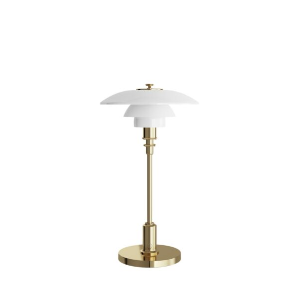 Exklusive Nobel Akku Tischlampe Messing poliert 2