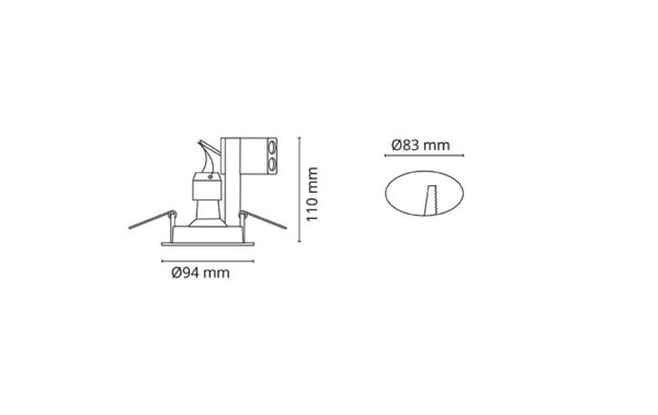 schwenkbarer aussen gu10 deckeneinbaustrahler Abmessungen