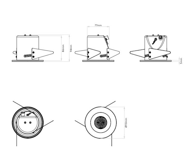 Einbaustrahler IP65 GU10 für 83mm Loch