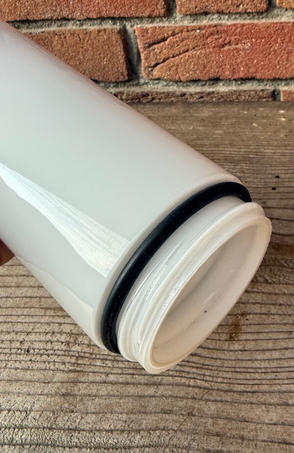 Weißesr Außenlampen Glaszylinder mit Gewinde Detail