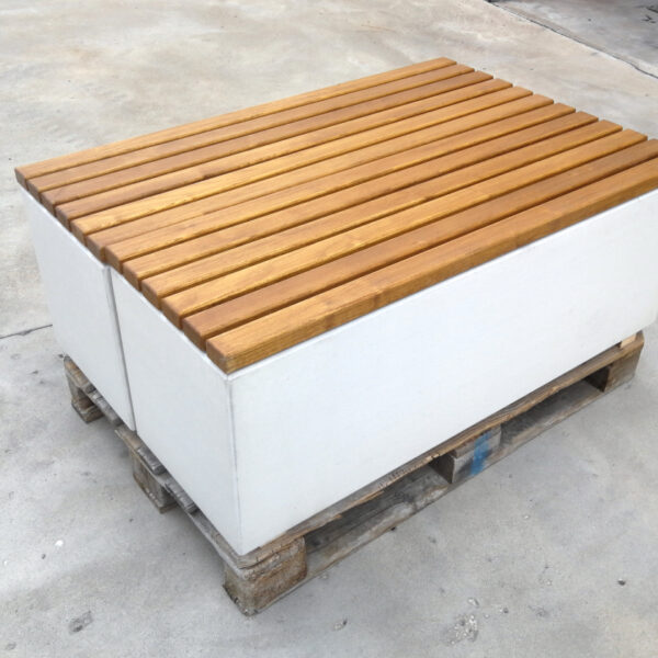 Sichtbeton Gartenbänke Sitzbänke mit Holzbelag