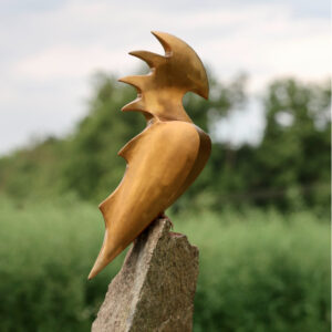 Abstrakte Messing Vogel Gartenskulptur