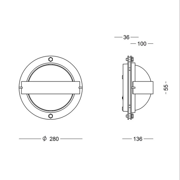 Abmessungen der stabilen hochwertige feuerverzinkte Außen Wandleuchte